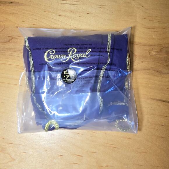 Lot of 3 Crown Royal Bags: 13", 8.5", 7.5" all Excellent, Purple with Gold - Picture 6 of 6